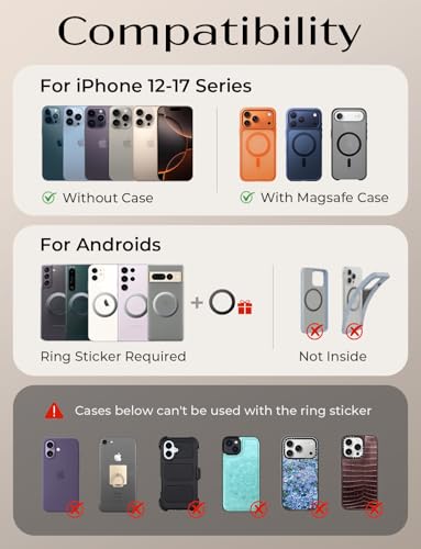 LISEN SuctionPro Phone Holder for Car【Auto Vacuum 3.0】, Magnetic Phone Holder with Suction Cup, Car Mount for Magsafe Universal Car Accessories Gifts for Men Women for iPhone 17 Pro Max Air 16 15 14