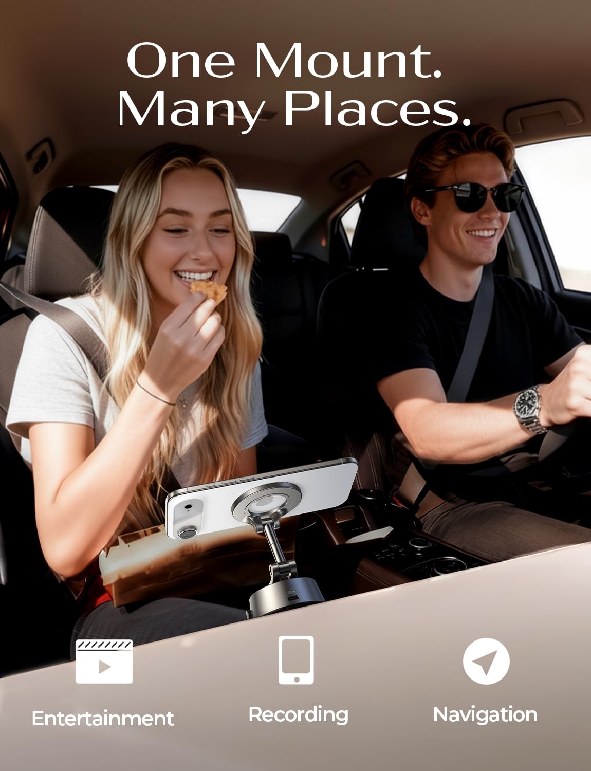 LISEN SuctionPro Phone Holder for Car【Auto Vacuum 3.0】, Magnetic Phone Holder with Suction Cup, Car Mount for Magsafe Universal Car Accessories Gifts for Men Women for iPhone 17 Pro Max Air 16 15 14